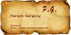Parsch Gergely névjegykártya